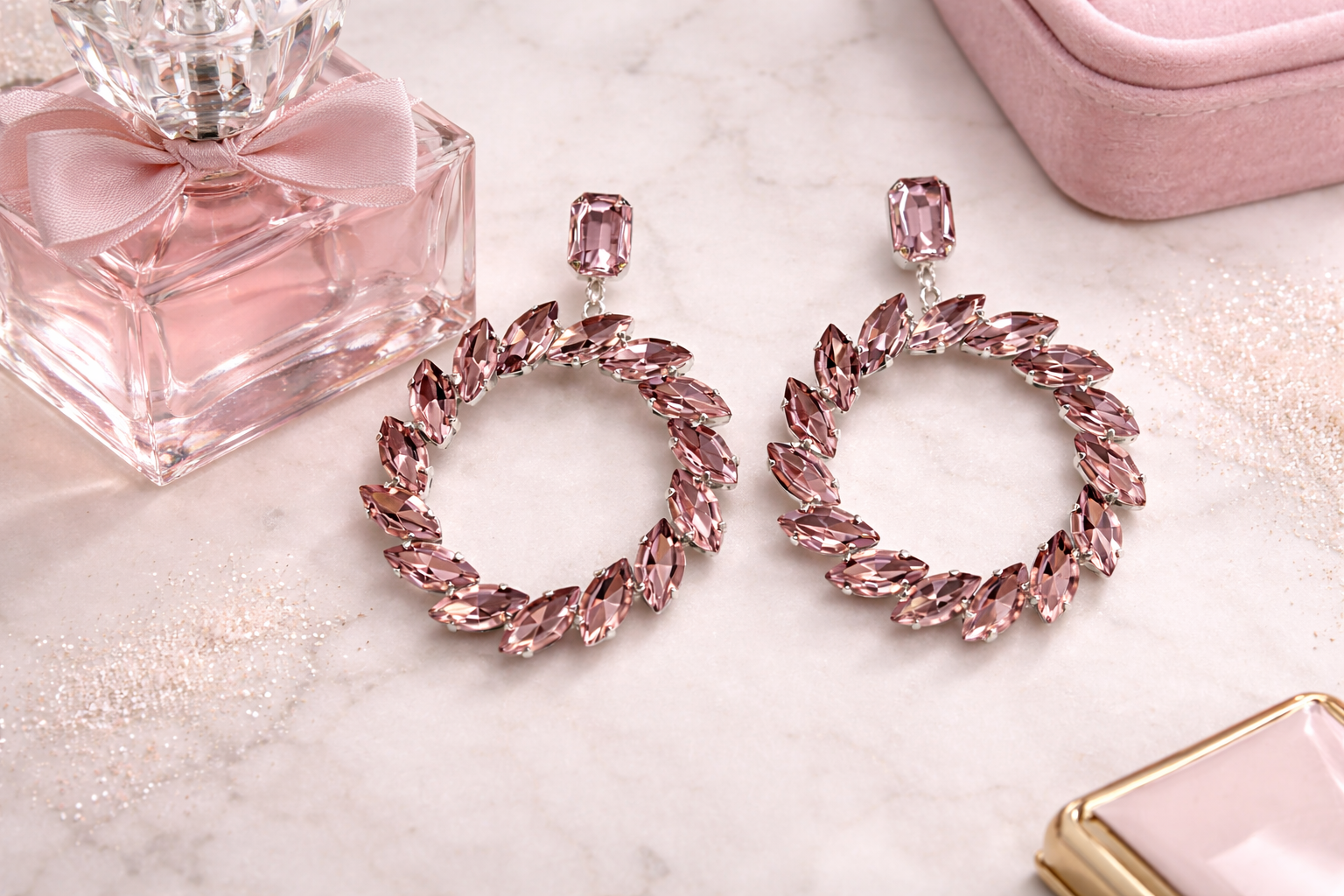 Rose Aura Hoop Earrings