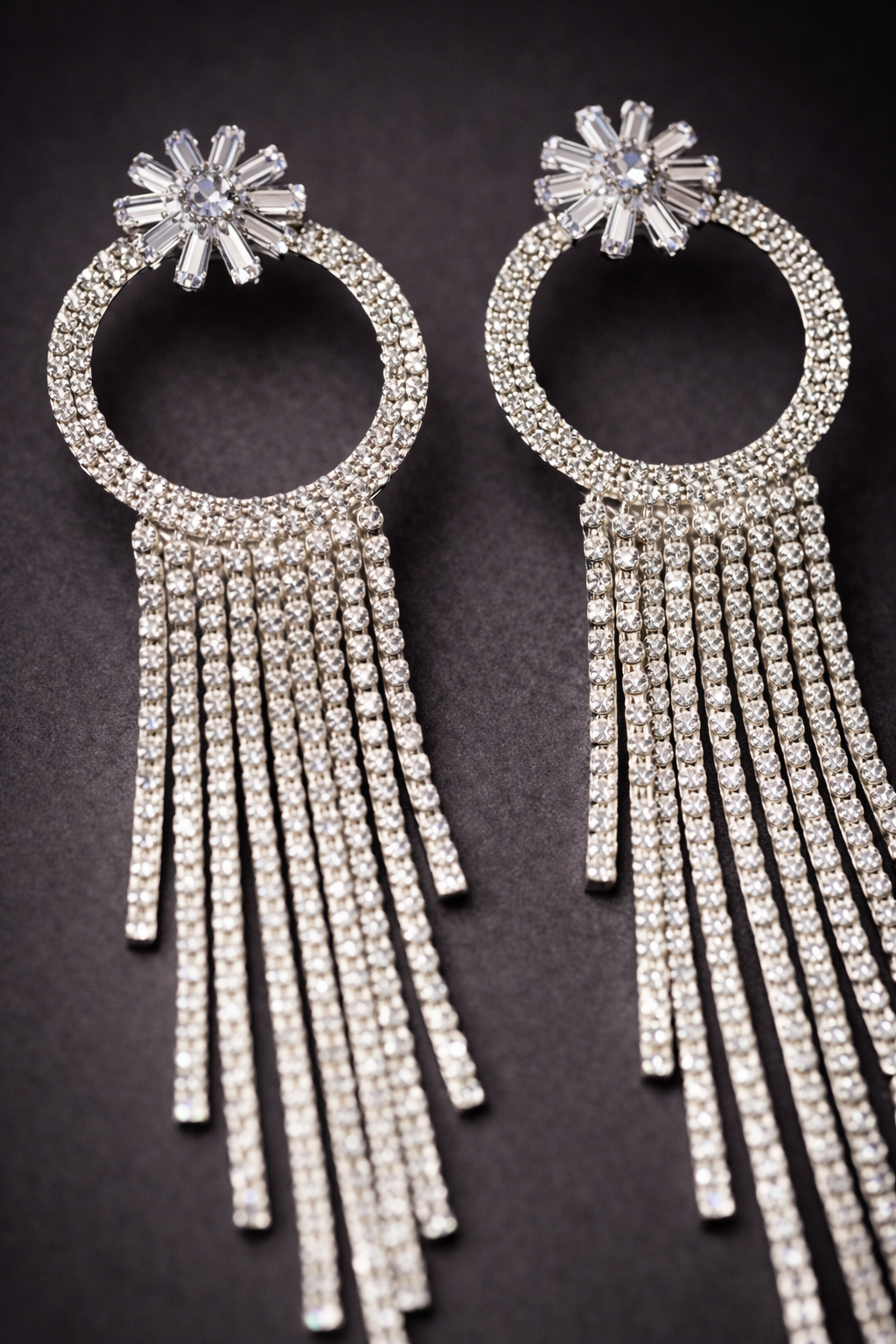 Stellar Halo Tassel Earrings