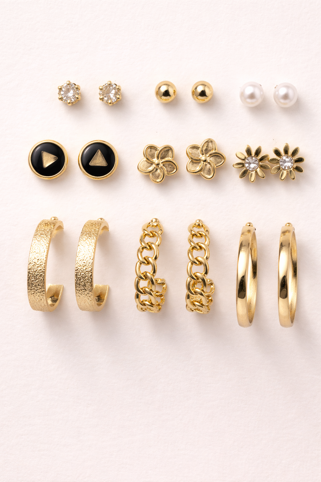 Gold-Tone Multi-Style Earrings Combo